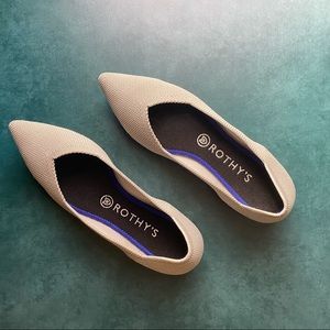 Rothy’s The Point 8 Retired Light Gray Flax Birdseye.